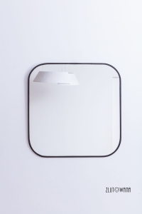 Lustro lutowane - 20x20 cm - rogi zaokrąglone r=5 cm  - patyna czarna