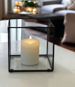 Lampion, świecznik geometryczny   czarny 