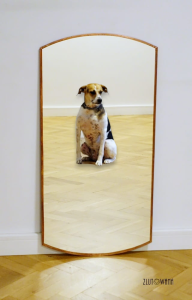 Lustro lutowane podwójny półłuk  40x80 cm w miedzianej patynie