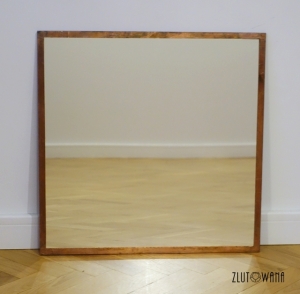 Lustro lutowane -  kwadrat - miedziane - szeroki lut - 50 x 50 cm  